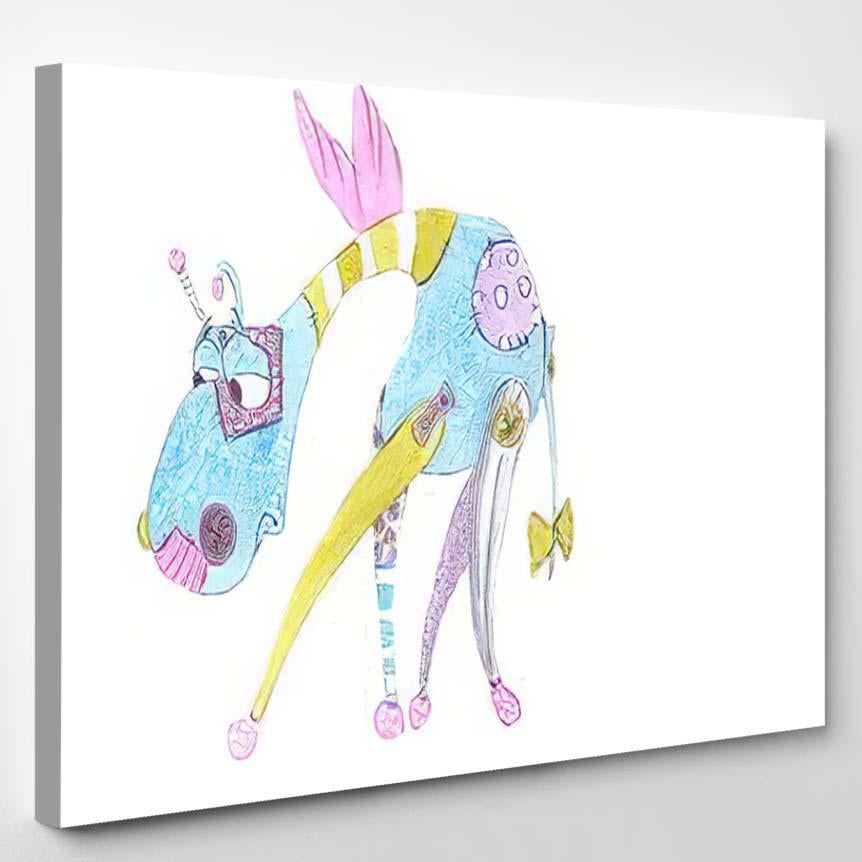 Watercolor Illustration Fantastic Animal Shape Toy – Fantastic Canvas Print