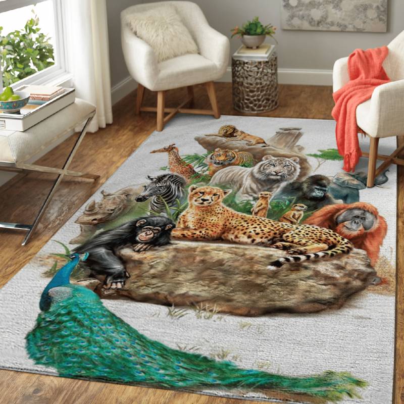 Wild Zoo Animals – Wild Animals Area Rug Carpet