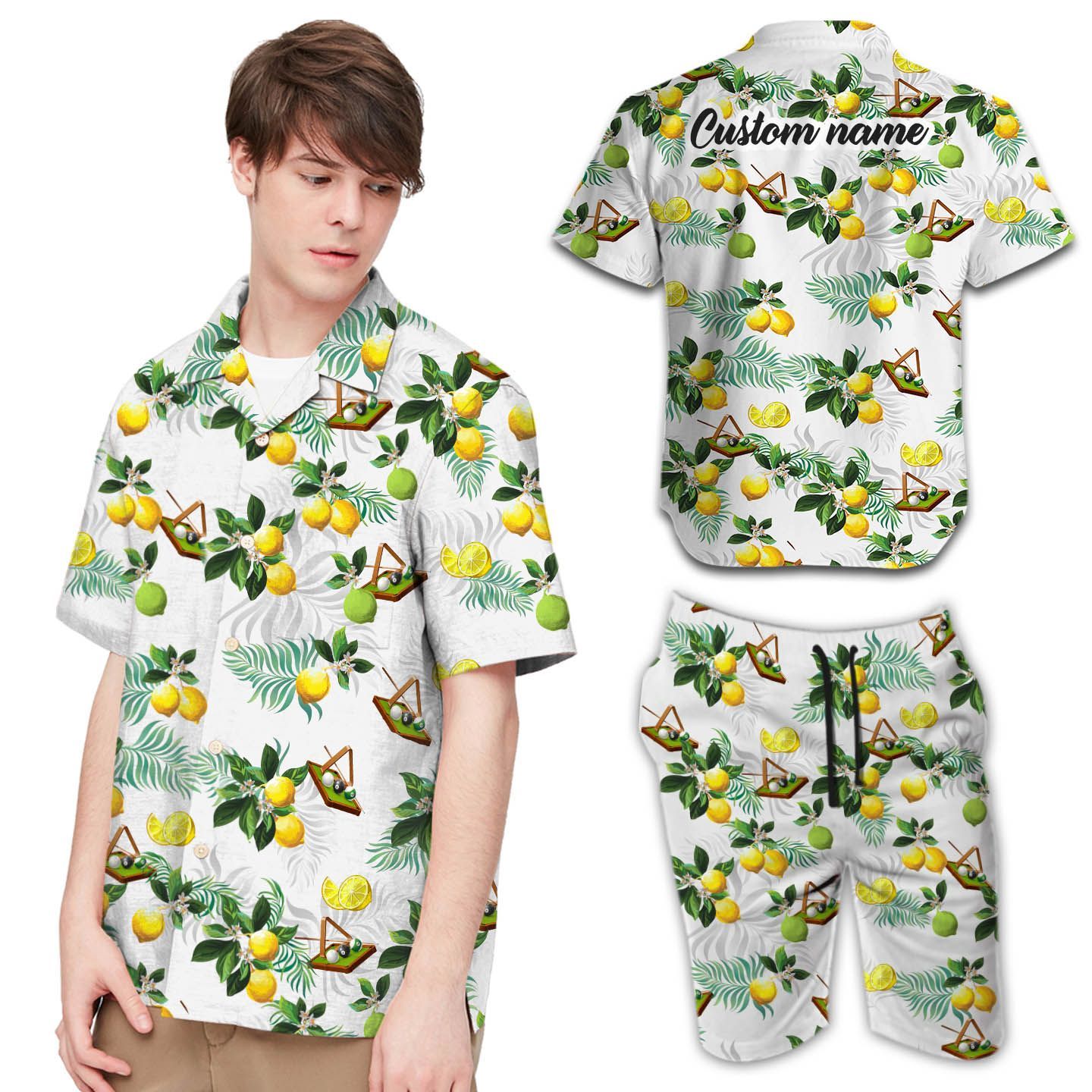 Summer Shirt Billiard Lemon Custom Name Men Hawaii Shirts For Sports Lovers In Daily Life Ha43670