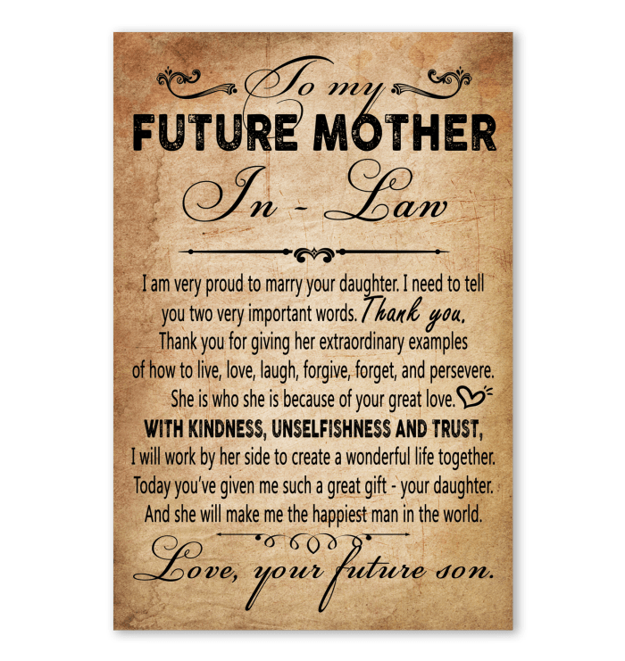 Beautiful Poster For Your Future Mother In Law , Futs