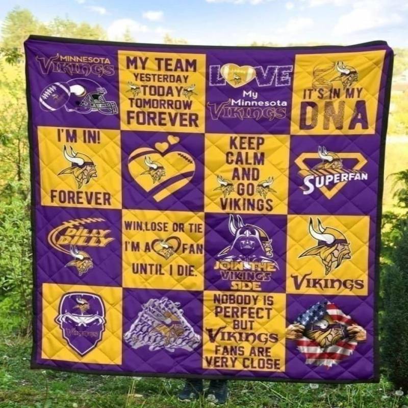 My Team Minnesota Vikings Quilt Blanket For Football Fan Gift Idea MN10