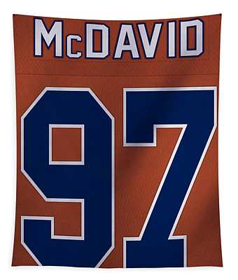 Conner Mcdavid Edmonton Oilers Jersey Art 1001 Joe Hamilton Tapestry