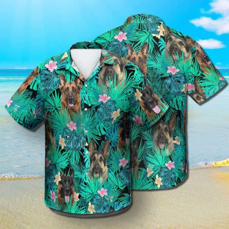 German Shepherd Hawaiian Shirt, Shepherd Hawaiian Shirt, Aloha Shirt For Dog Lover