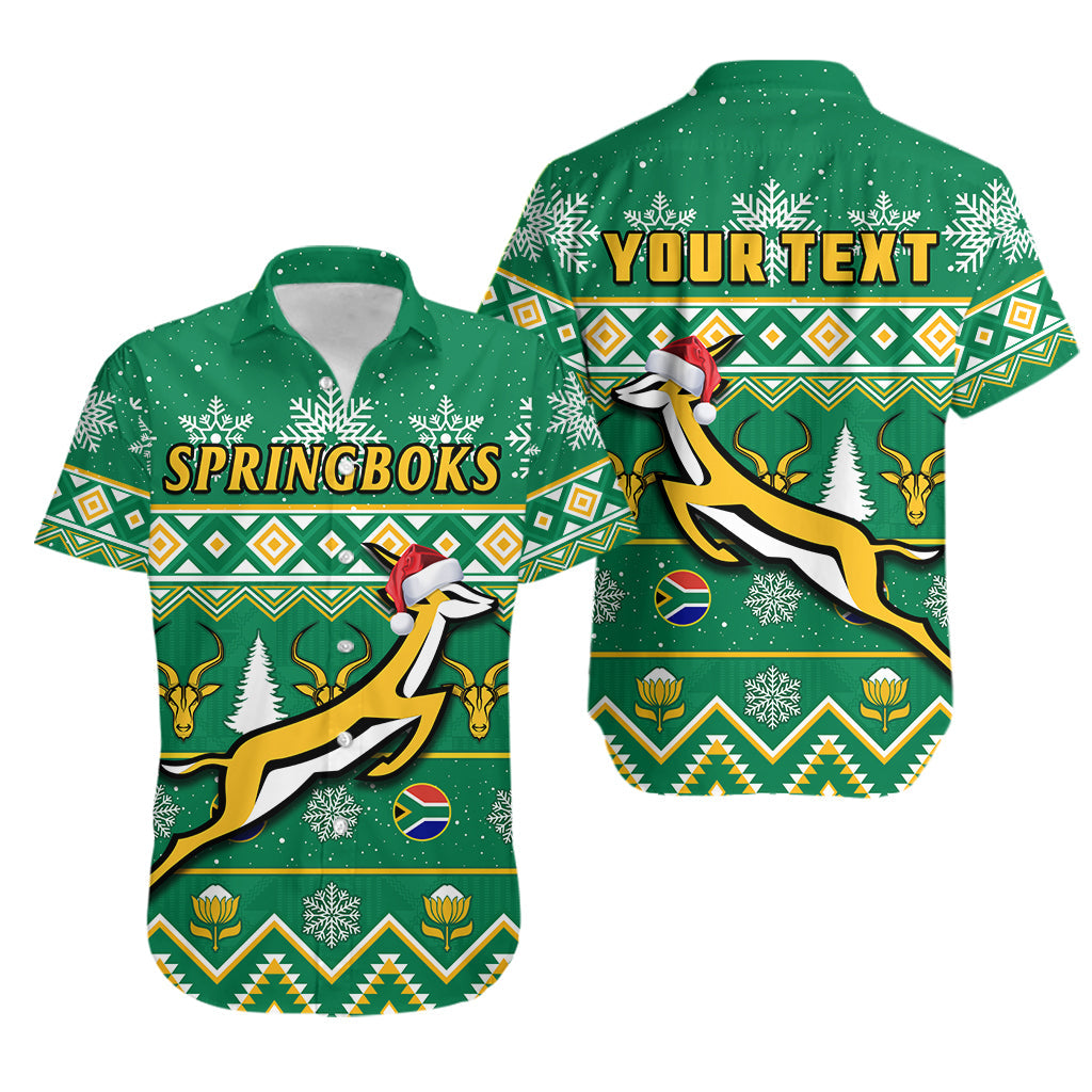 (Custom Personalised) South Africa Rugby Christmas Hawaiian Shirt Springboks Proud Geseende Kersfees Lt14