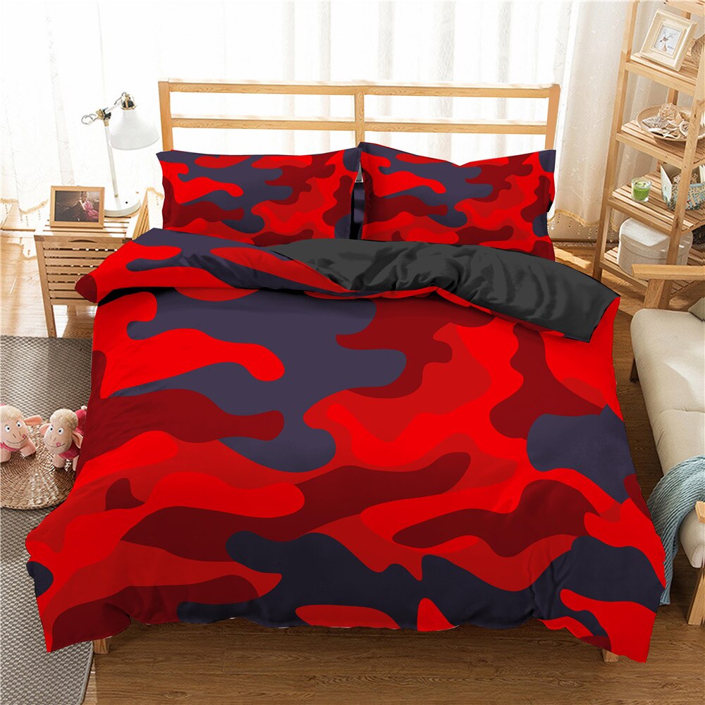 3D Leopard Print Camouflage Bedding Set Luxury Duvet Cover Set Queen King Quilt Set Bed S