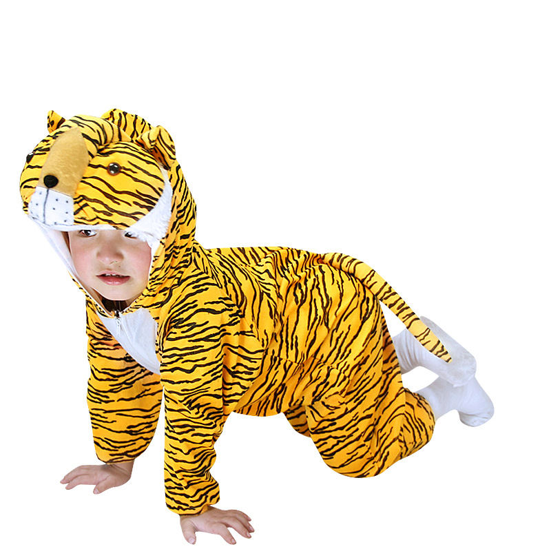 Boys Girls Cartoon Animals Dinosaur Giraffe Tiger Elephant White Rabbit Grey Wolf Costume Cosplay for Kids Children’s Day gift alx