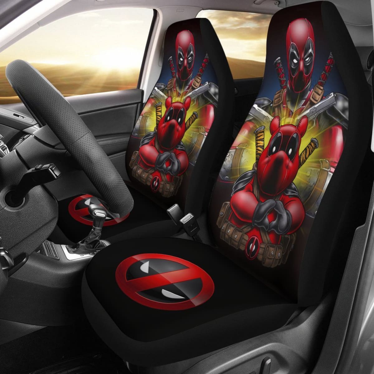 Deadpool And Pooh Car Seat Covers Movie Fan Gift H031020 Universal Fit 225311