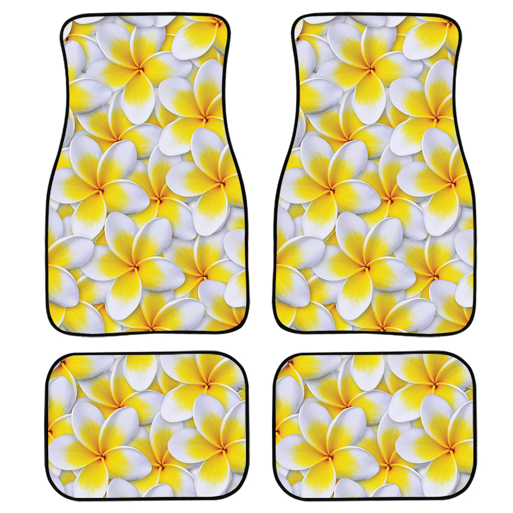 Frangipani Flower Print Front And Back Car Floor Mats, Front Car Mat