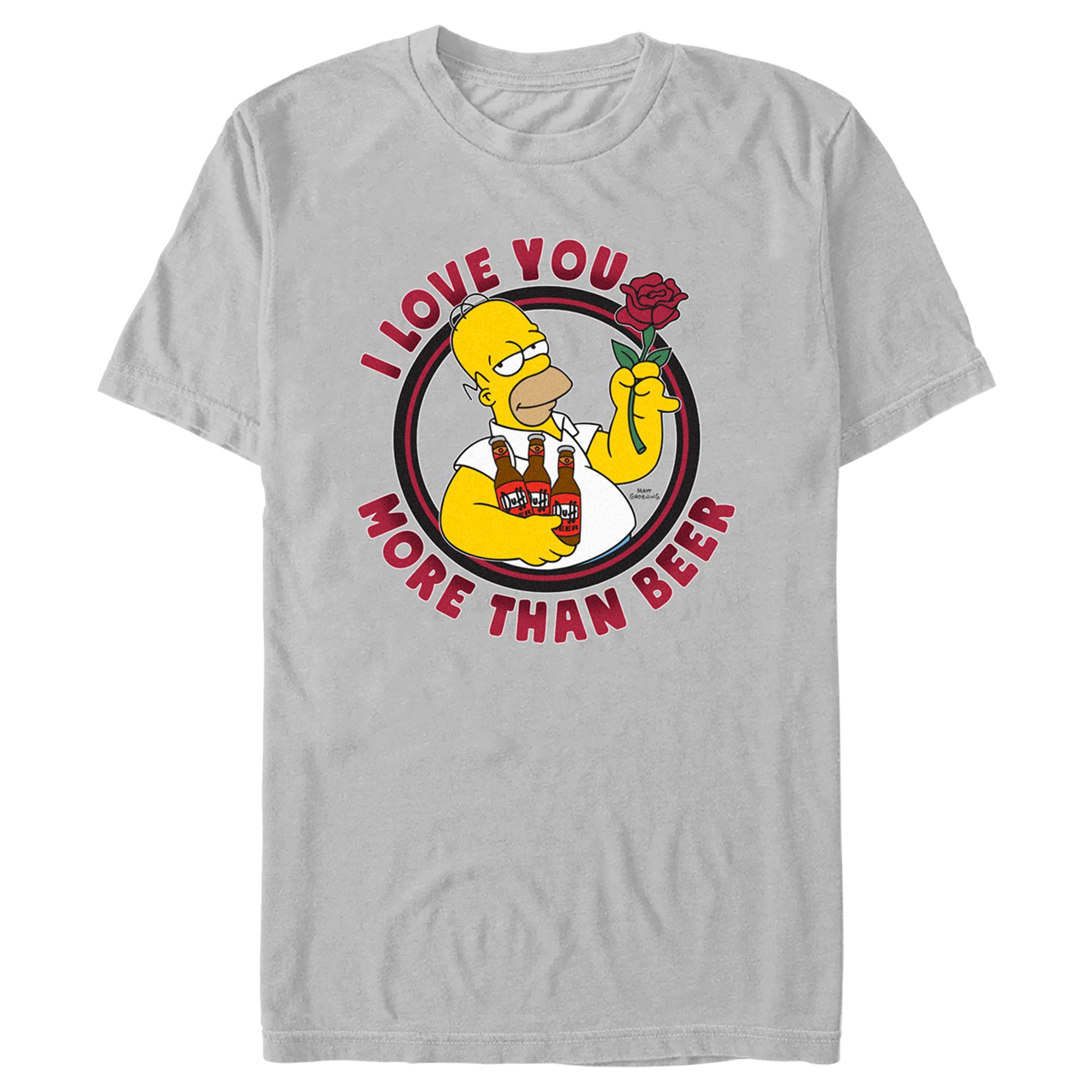 Men’S The Simpsons Valentine’S Day Homer I Love You More Than Beer T-Shirt