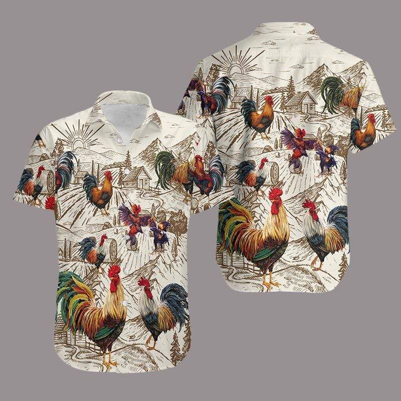 Shop Rooster Vintage Hawaii Aloha Shirts Gift For Farmer Ha41883