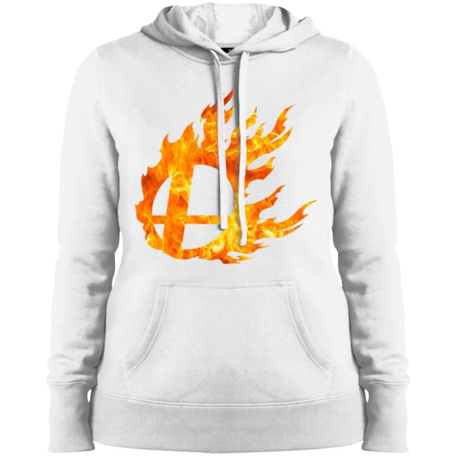 AGR Super Smash Bros fire logo Ladies’ Pullover Hooded Sweatshirt