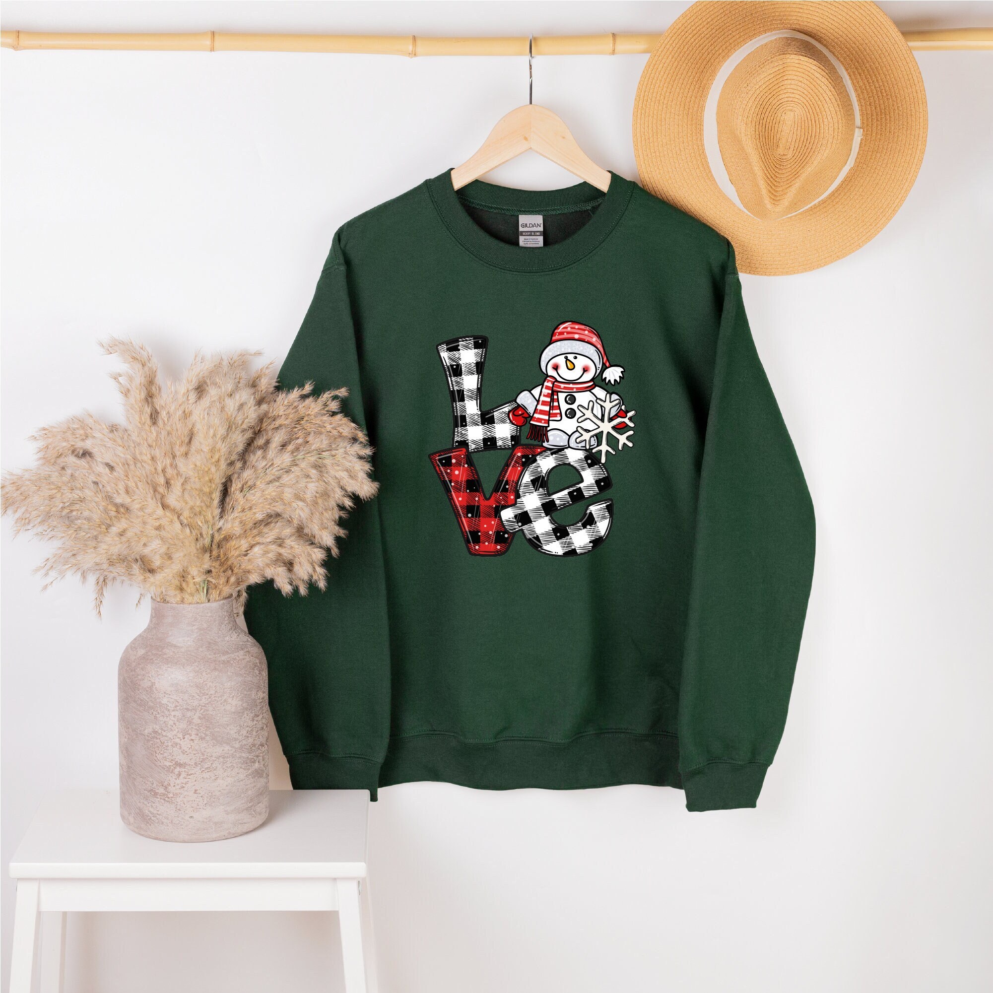 Love Christmas Sweatshirt, Womens Christmas Crewneck, Womens Christmas Sweatshirt, Christmas Sweatshirt, Womens Christmas Pajamas, Snowman