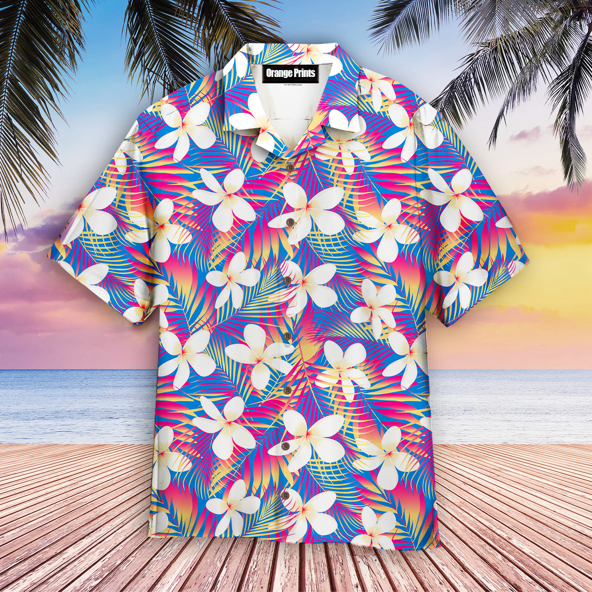 Tropical Flowers With Leaves Aloha Hawaii Shirts For Men Women Ha86400