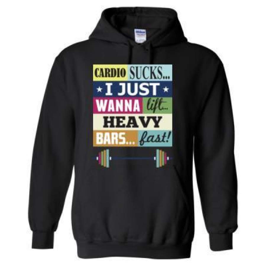 AGR Cardio Sucks I Just Wanna Lift Heavy Bars Fast – Heavy Blend™ Hooded Sweatshirt