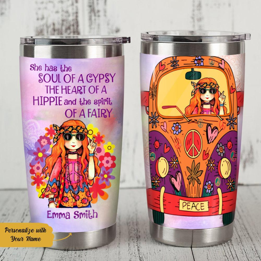 She Has The Soul Of A Gypsy Hippie Personalized Tumbler Gift
