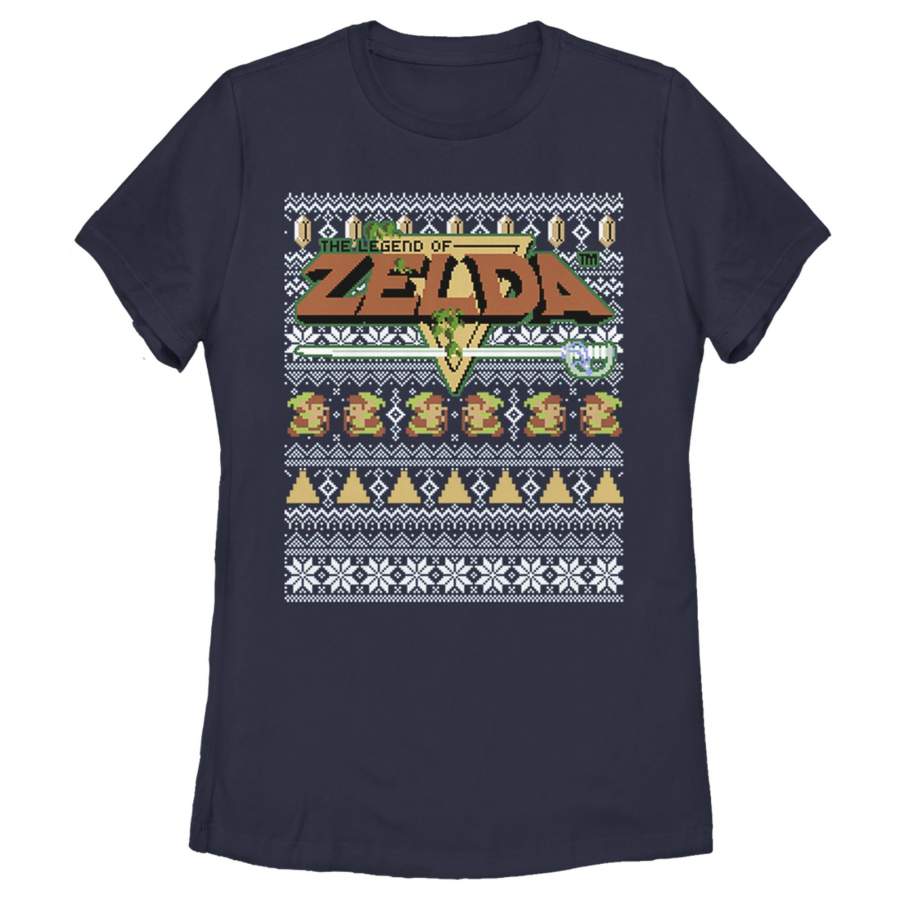 Nintendo Women’s Ugly Christmas Legend of Zelda  T Shirt