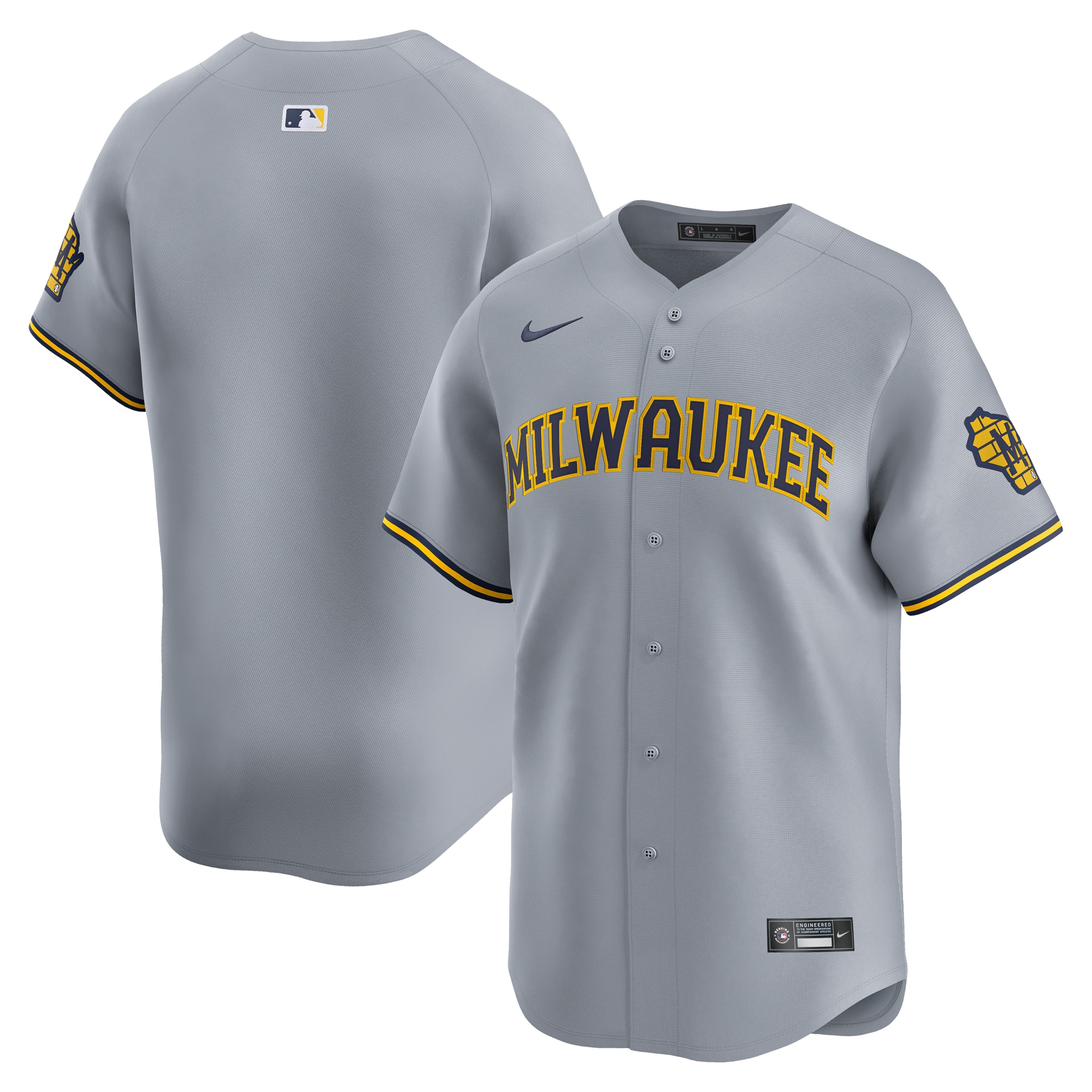 Milwaukee Brewers Away Limited Jersey – Gray