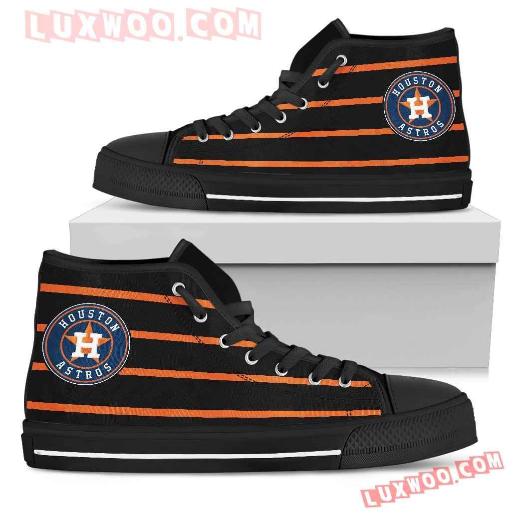 Edge Straight Perfect Circle Houston Astros High Top Shoes Sport Sneakers