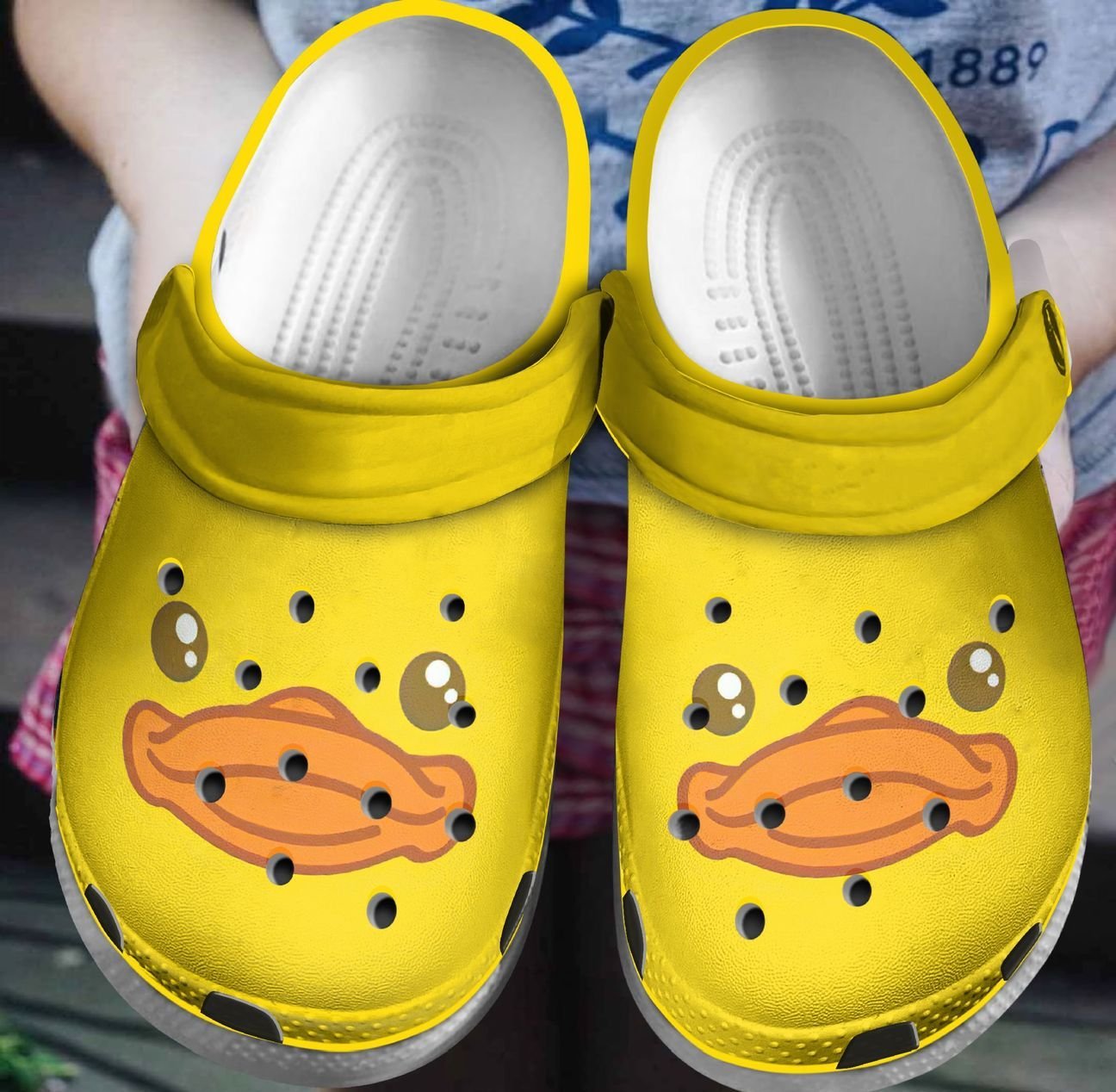 Lovely Duck Face 3D Personalized Clog, Custom Name, Text, Color, Number Fashion Style For Women, Men, Kid, Print 3D