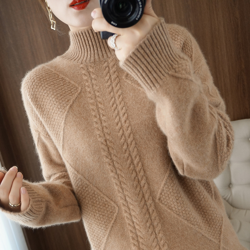 TAILOR SHEEP Wool Sweater Women Pullover Winter Turtleneck Thicken Warm Soft Knitted Pullover Female Solid Long Sleeve Jumper alx