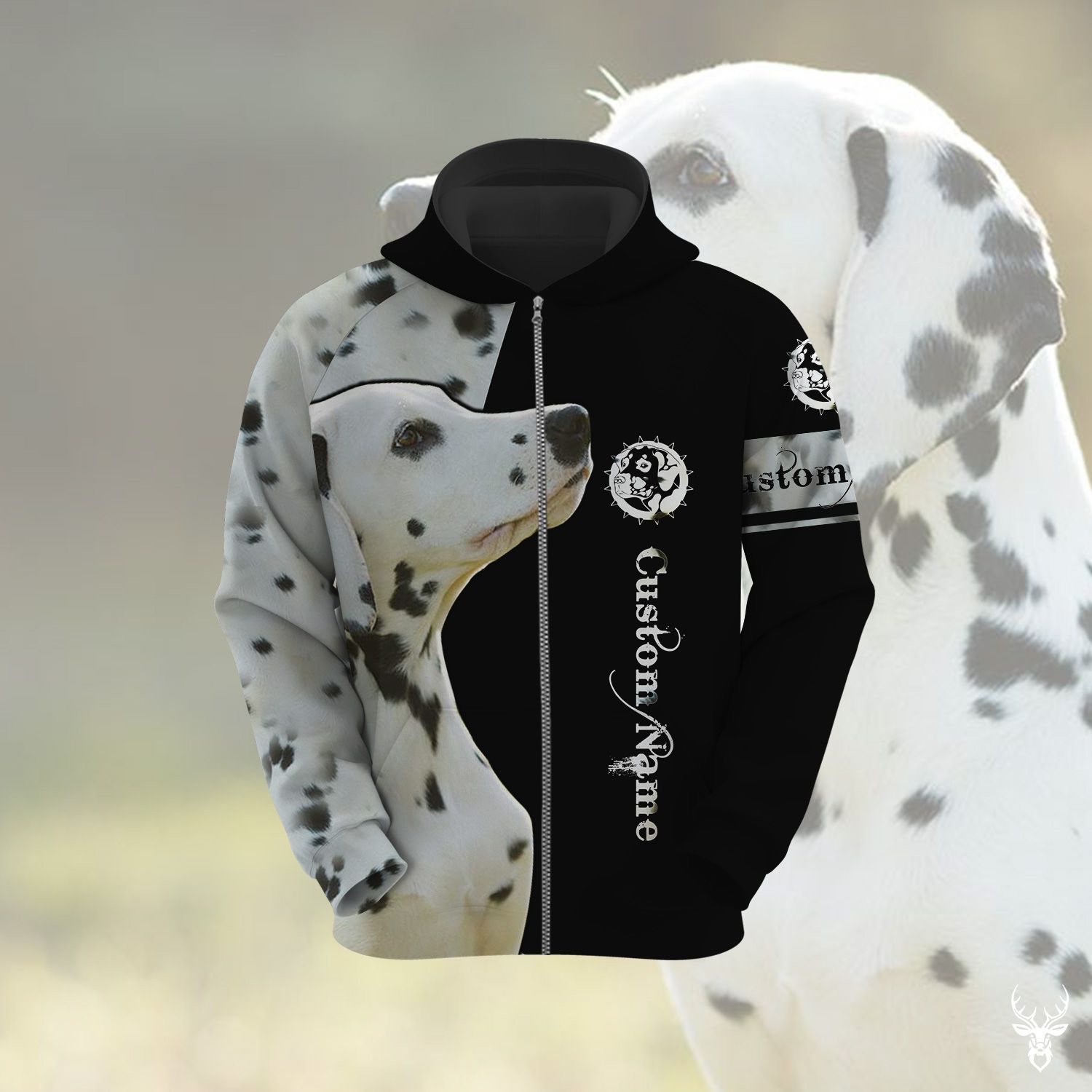 DALMATIAN FUR CUSTOM NAME HOODIE NXD282028L13PB