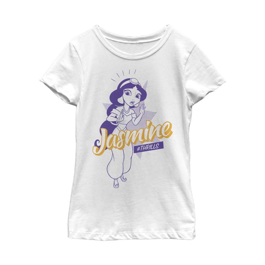 Aladdin Girl’s Jasmine Thrills Pop Art  T Shirt