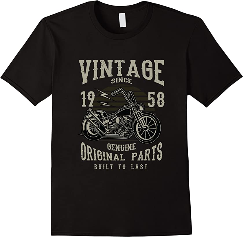 60th Birthday 1958 Vintage Retro Motorcycle Chopper Tshirt