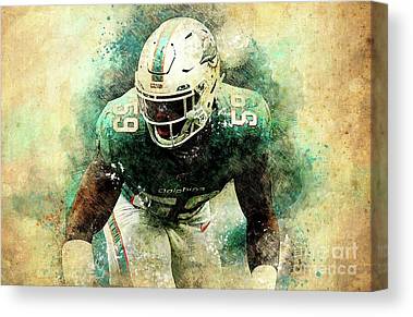 Miami Dolphins Team American Football Player Sports Prints For Sports Fans Drawspots Illustrations Canvas Print