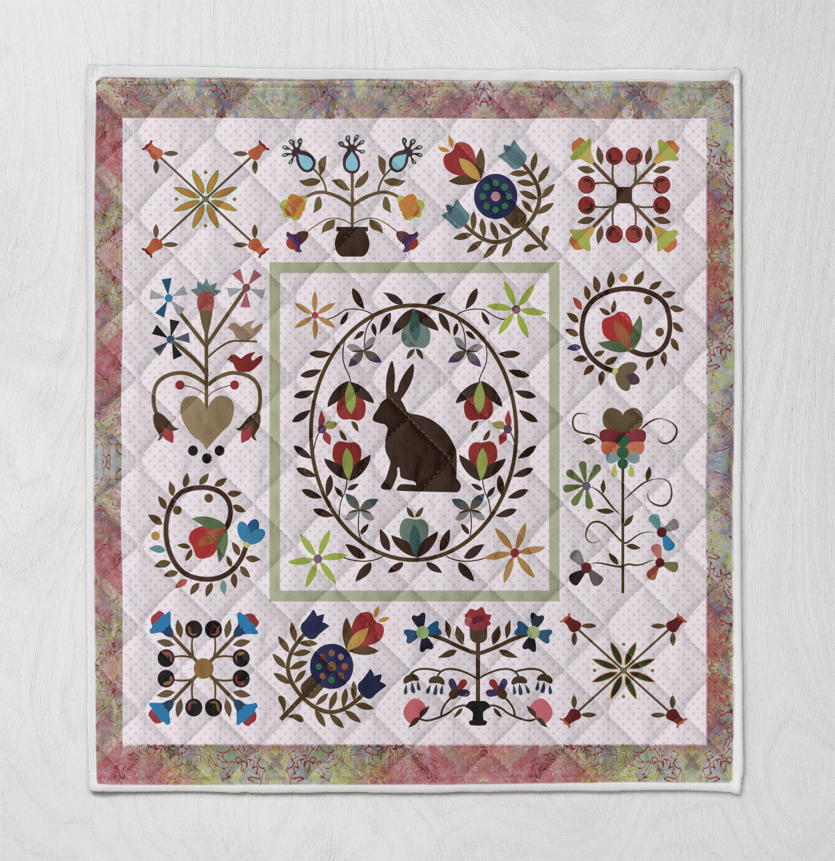 Bunny And Flowers CLD210607 Quilt Blanket