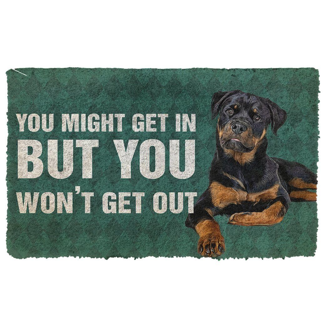 Gearhumans 3D Rottweiler You Won’T Get Out Doormat