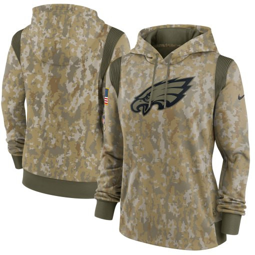 Philadelphia Eagles Women’S 2021 Salute To Service Therma Performance Pullover Hoodie – Olive