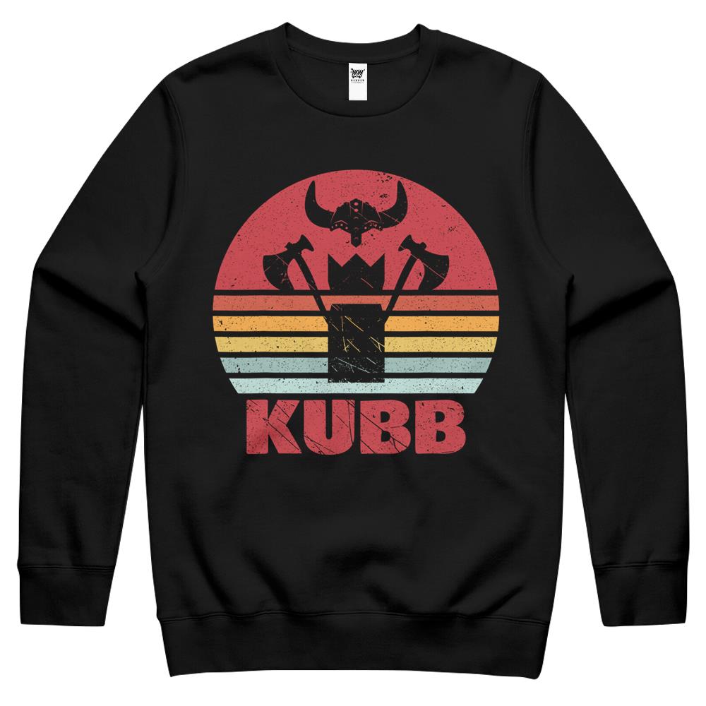 Vintage Kubb Motive Viking Game Viking Chess Retro Graphics Crewneck Sweatshirt