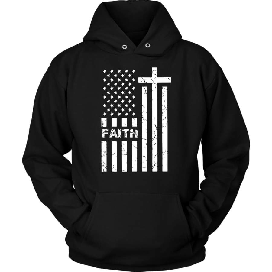 American flag and faith hoodie