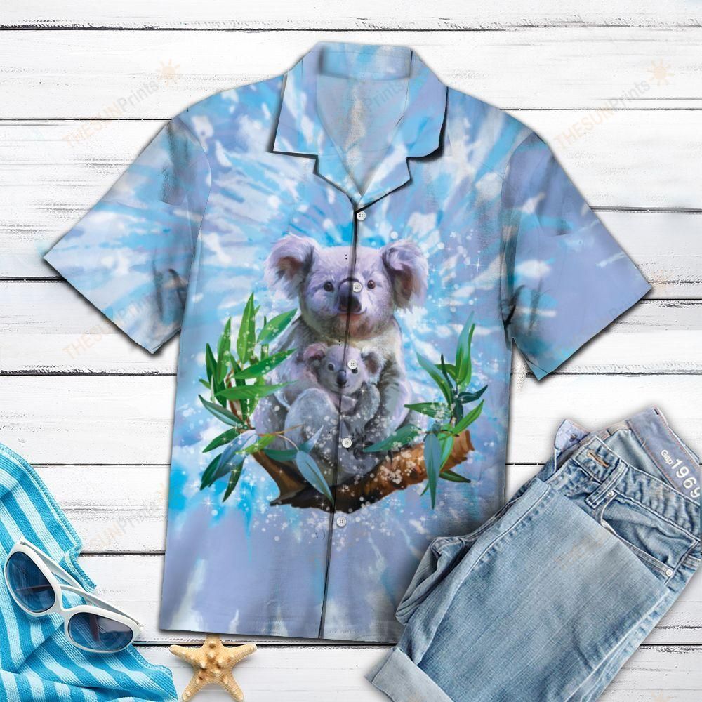 Koala Blue Tie Dye Hawaiian Shirt Ha111299