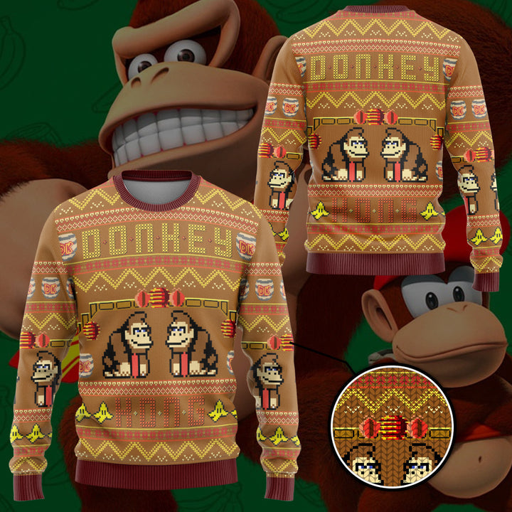 Waybackapparel Super Mario Donkey Kong Custom 3D Sweater