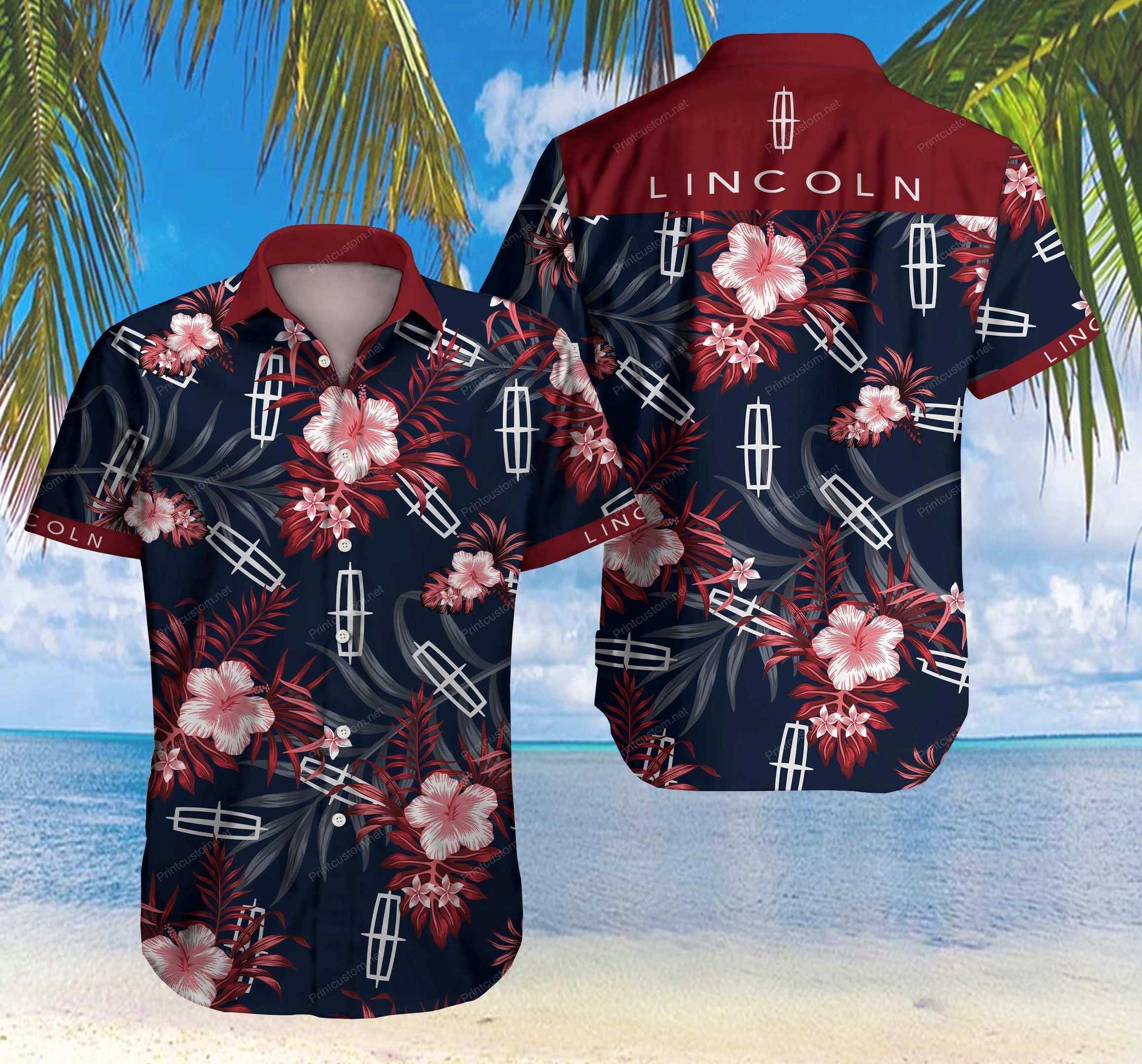 Tlmus Lincoln Hawaiian Shirt Summer Button Up For Men Beach Wear Short Sleeve Hawaiian Ha52316