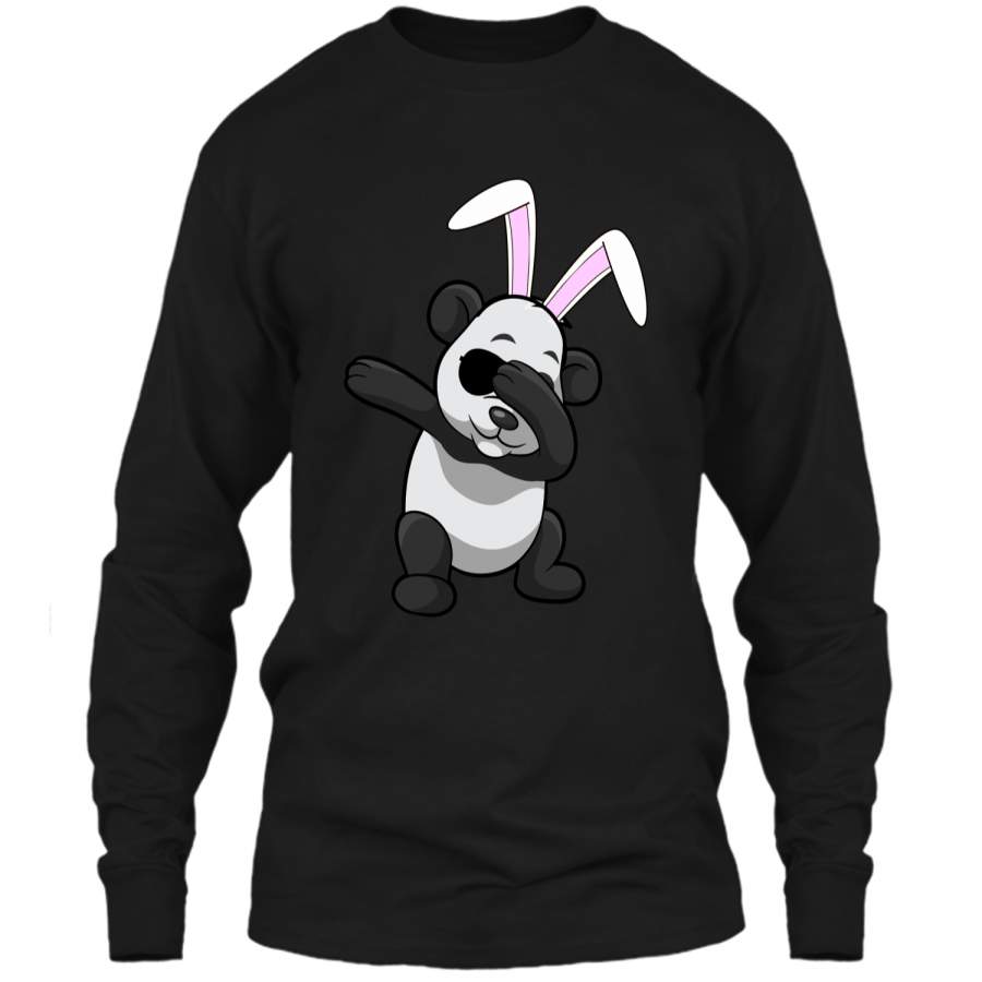 Dabbing Easter Bunny Shirt Panda Ears Dab Boys Girls Kids LS Ultra Cotton Tshirt