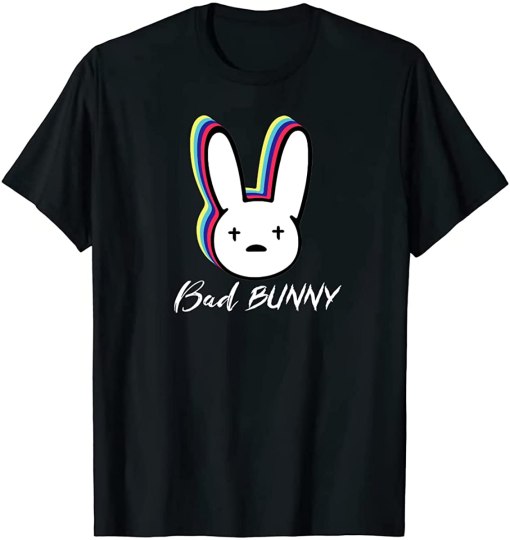 Bad Bunny 2D T Shirt For Men And Women Full Size 4 Black