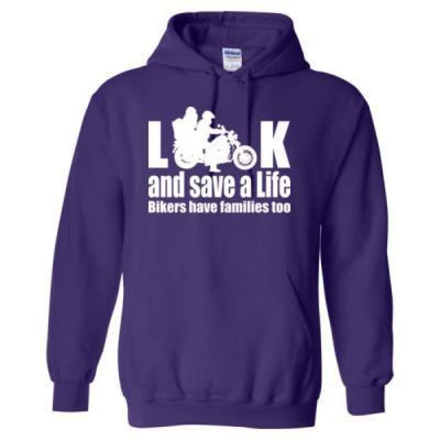 AGR Look And Save A Life Bikers Have Families Too – Heavy Blend™ Hooded Sweatshirt