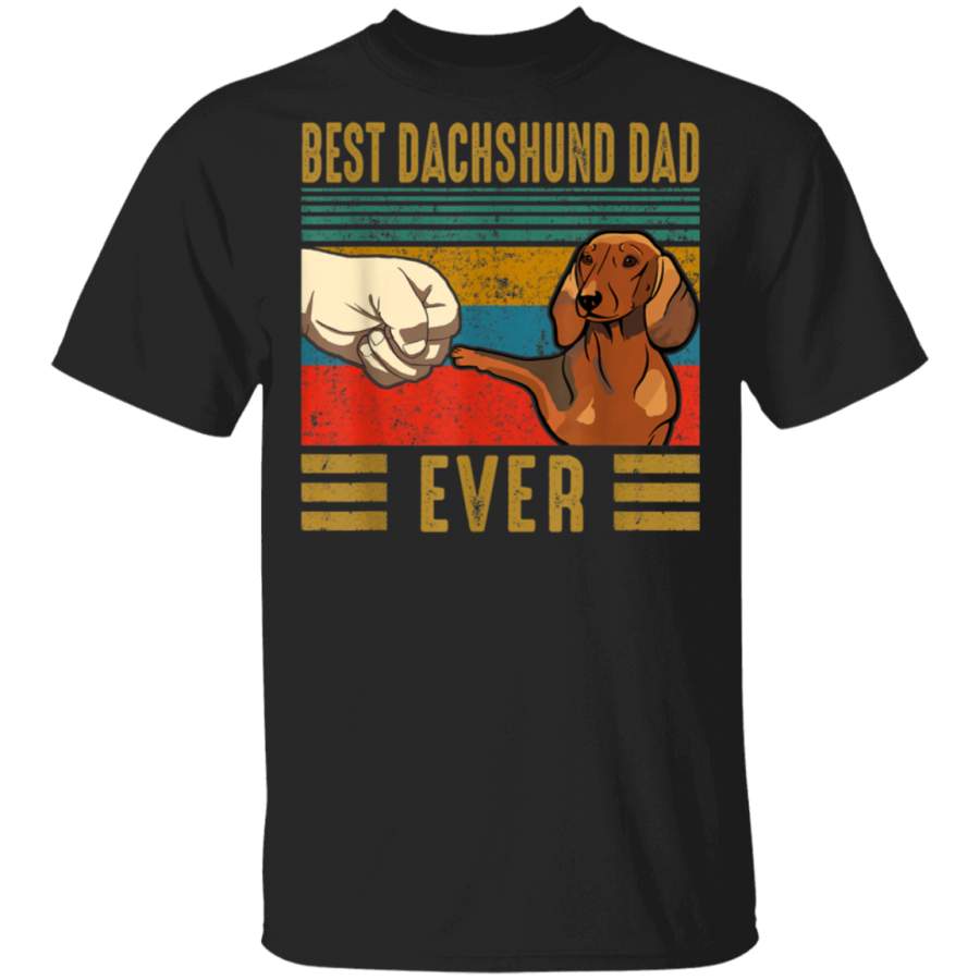 Best Dachshund Dad Ever Retro Vintage Dachshund Fathers Day TShirt