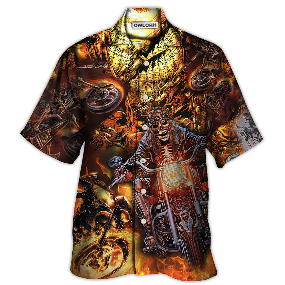 Skull Motorcycle Racing Fast Fire New Hawaii Shirt Ha67443