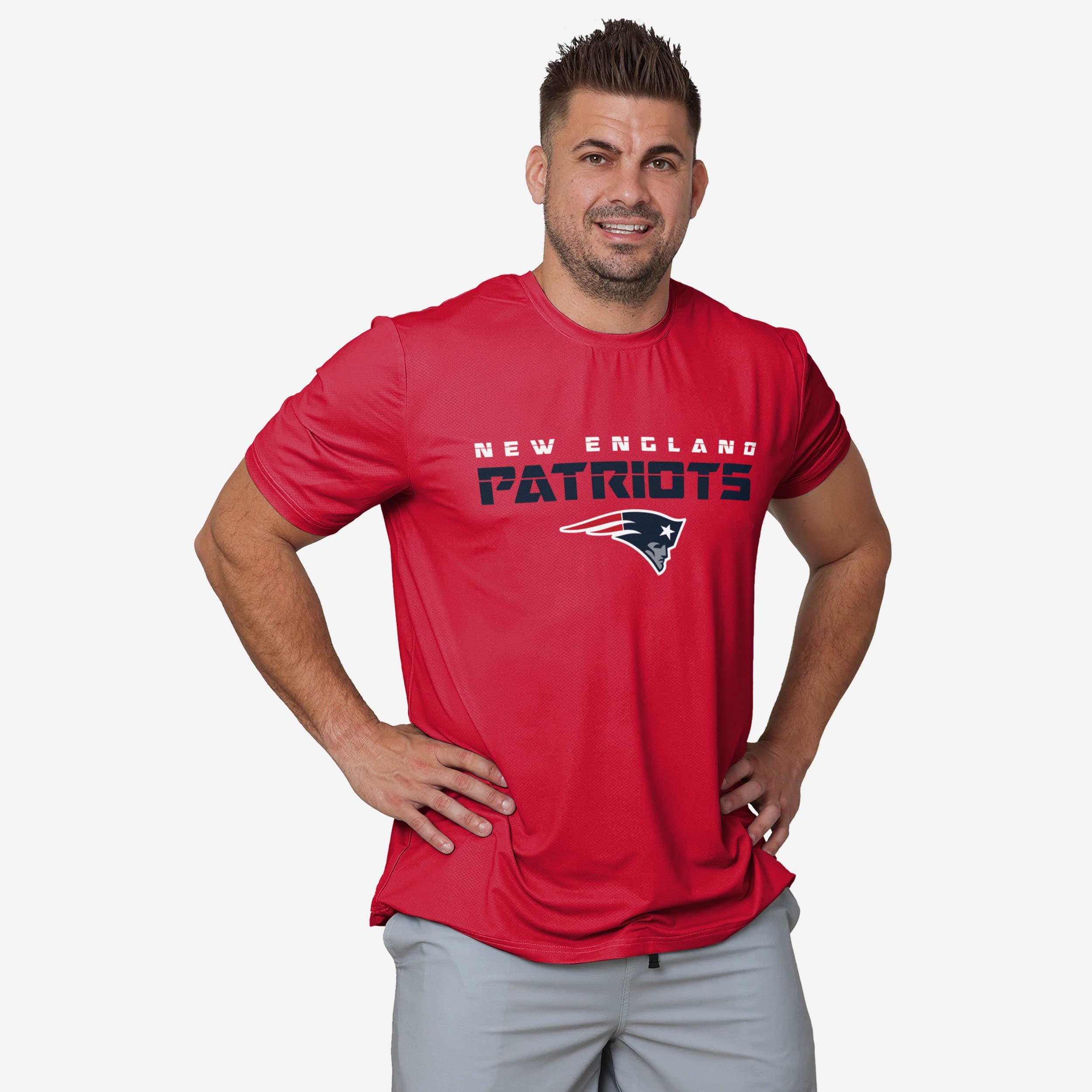 New England Patriots Rash Guard Short Sleeve Swim Shirt