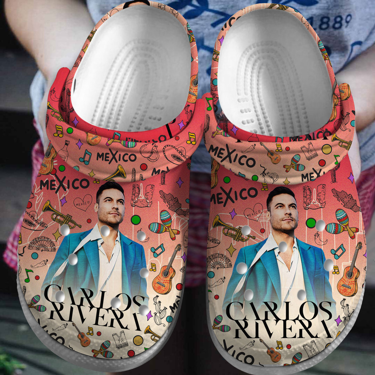 Premium Carlos Rivera Music Crocs Crocband Clogs Shoes Comfortable For Men Women and Kids