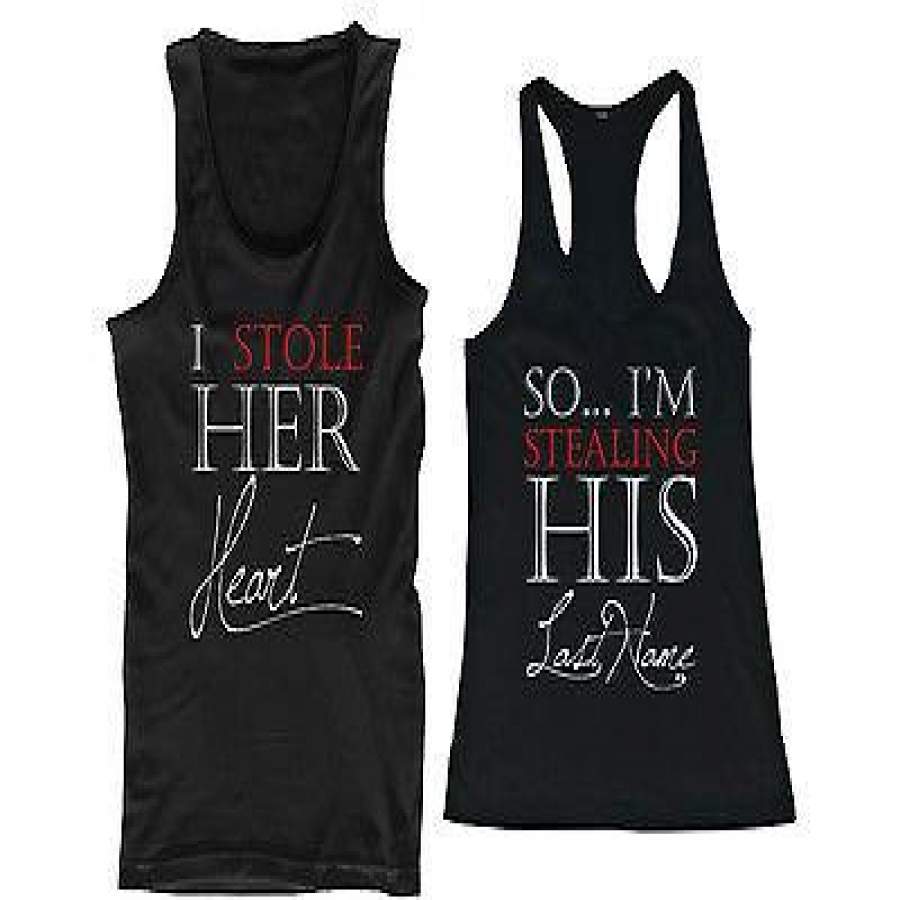 I Stole Her Heart So Im Stealing His Last Name Matching Couple Tank Tops Cotenis 5965