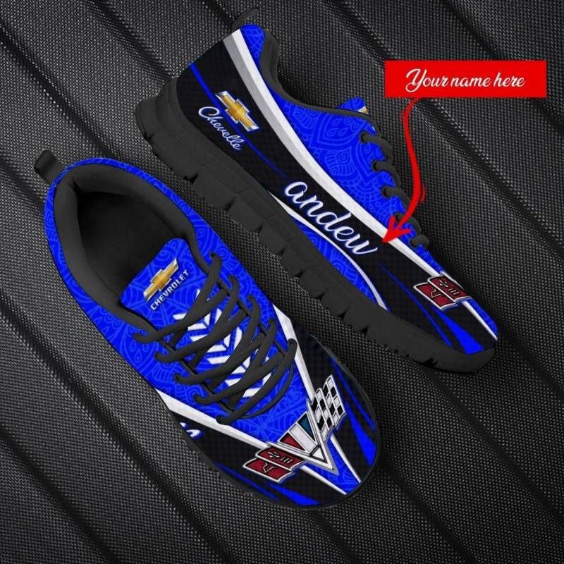 CUSTOM 3D Printed Chevrolet Chevelle TDV Sneakers For Men & Women Ver 1 (Blue)