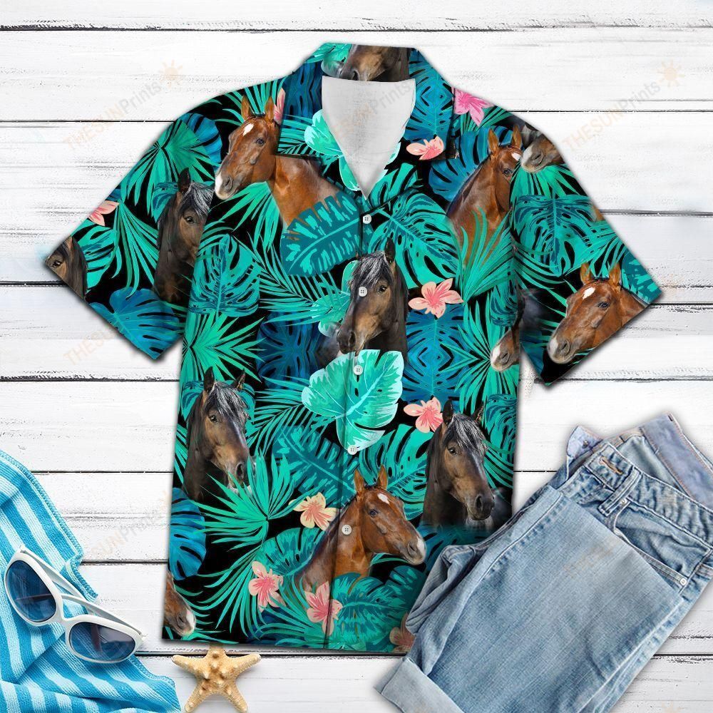 Hanoverian Green Tropical Hawaiian Shirt Ha32731