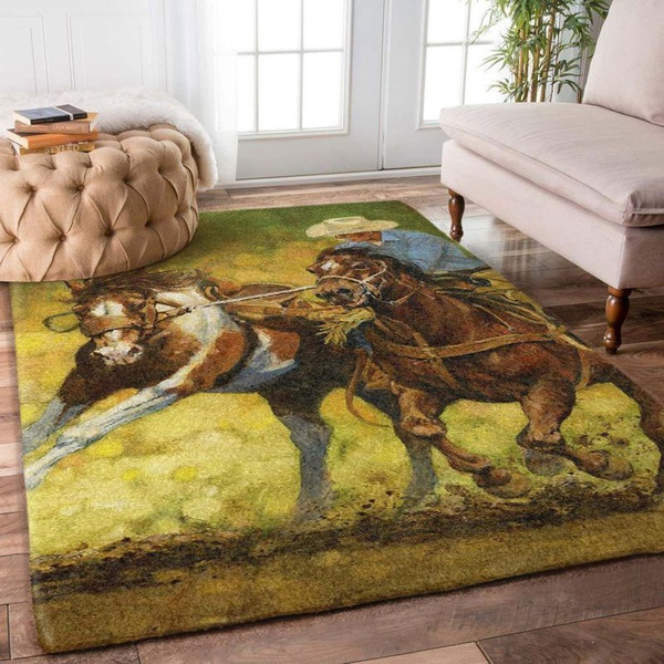 Ridding Horse Area Rug Living Room Rug Home Decor Floor Decor Vh3 Hoodieshaven