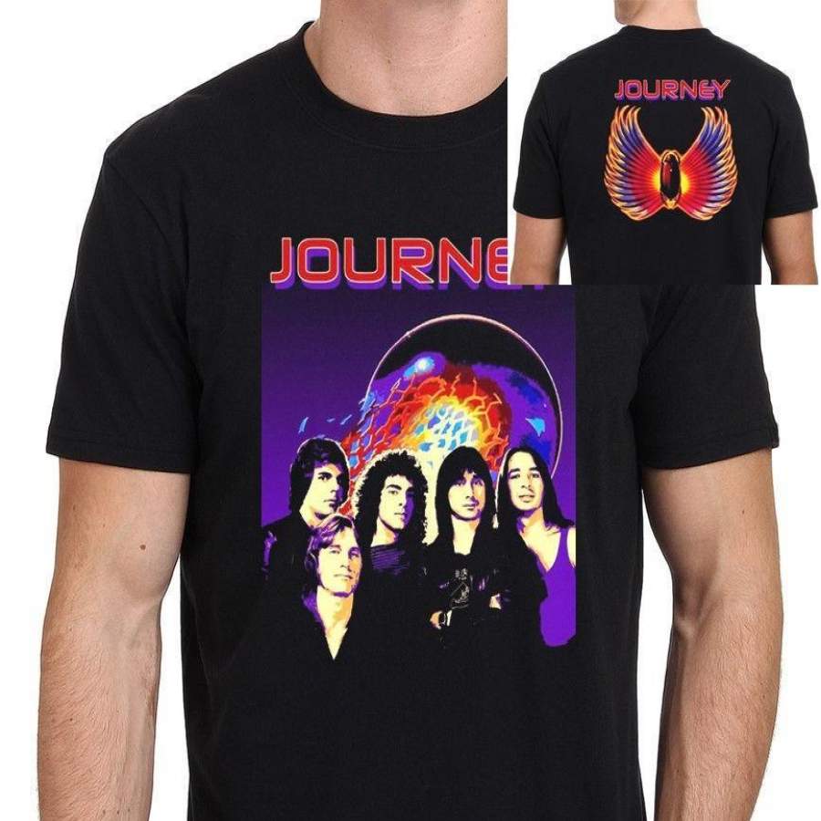 Men’s Fashion Summer T-shirts Journey Classic 80’s Rock Band Cotton T-Shirt Mens Funny Tshirts