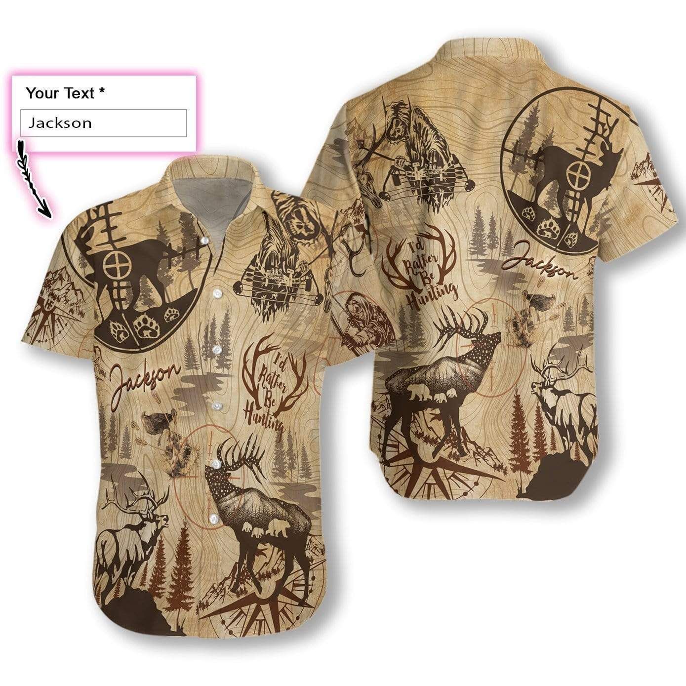 Shop From 1000 Unique Personalized Hunter Id Rather Be Hunting Hawaii Aloha Shirts Custom Text L Ha14613