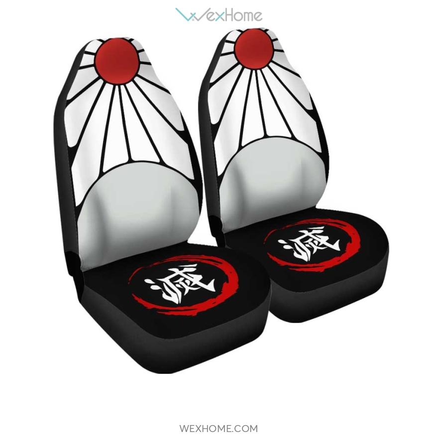 Tanjiro Rising Sun Earring Hanafuda Car Seat Covers Demon Slayer Car Accessories